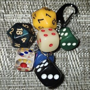 Multicolor Dice Keychain Holder